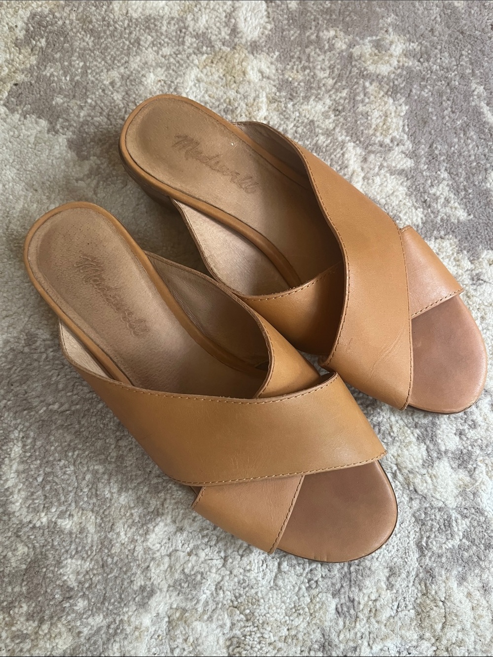 Madewell Ruthie Crisscross Mule Tan Leather Size 7